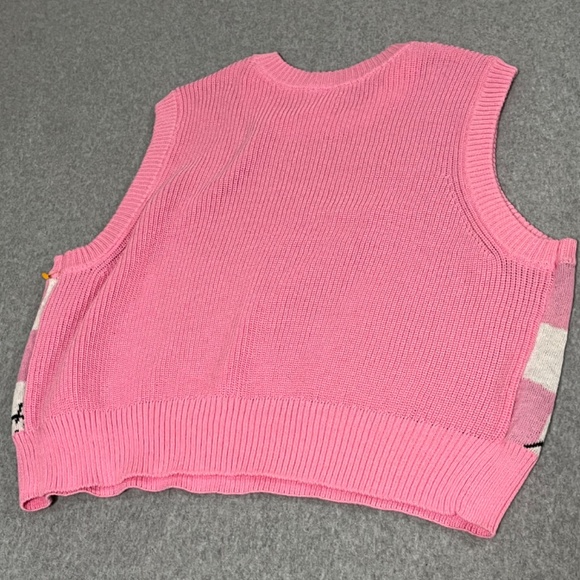Hello Kitty Checkered Pink Sweater Vest XXL Academia Kidcore - Picture 6 of 8